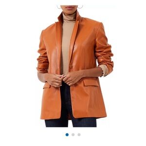 French Connection Orange Leather Blazer